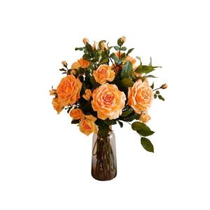 Kunstblumen Künstliches Rosenblumen-Set – lebensechte Kunstblumen in eleganten Vasen für Wohnzimmer-, Hochzeits- und Bürodekoration für jeden Anlass