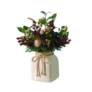 Kunstblumen Künstliche Pflanze, künstliche Pflanze im Topf, Kamelienbeere, Simulation, Blumenset, Tischpflanzen für Wohnzimmer, Schreibtischdekoration für jeden Anlass