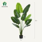 Künstliche Paradiesvogel Pflanze 150cm künstliche Tropische Palme mit 10 Blättern perfekte künstliche Pflanzen im Topf für drinnen und draußen Haus Büro Garten Moderne Dekor