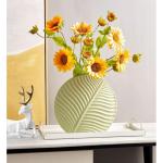 Kunstblumen Gefälschte Blumen in Keramikvase, blattförmige Vase, für Heimzimmer, Schreibtischdekoration, Hochzeit, Küche, Esszimmer, Partys, Dekorationen für jeden Anlass