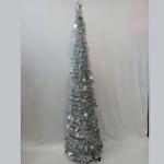 Weihnachtsbaum, PVC-Stern-Glitzer, Festliche, Faltbare Weihnachtsbaum-Figur, Dekoration für Zuhause, Hotel (Silver)