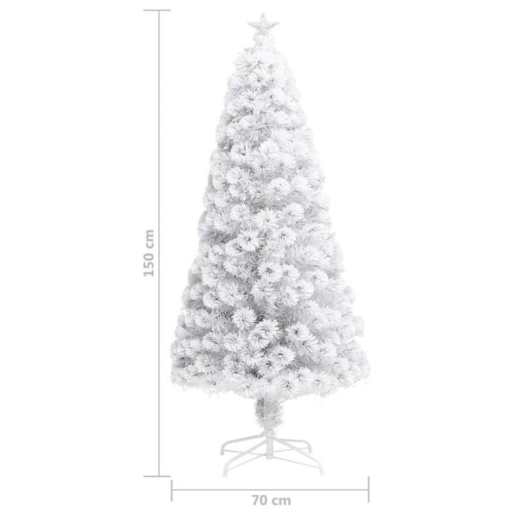 Künstlicher Weihnachtsbaum mit Beleuchtung Weiß 150cm Glasfaser Christbaum Kunstbaum Dekobaum Tannenbaum Weihnachten Künstlicher Weihnachtsbaum für Weihnachtsdeko
