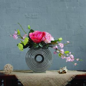 Kunstmatige Hortensia Bloemen Met Keramische Vaas, Gebruikt Voor Woonkamer Slaapkamer Kantoor Display Zijden Bloem Nep Bloemen