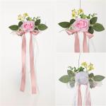 Künstliche Stuhllehne, Blumenarrangement, mehrfarbig, für den Außenbereich, Hochzeit, Stuhl, Dekoration, Hochzeitsdekoration