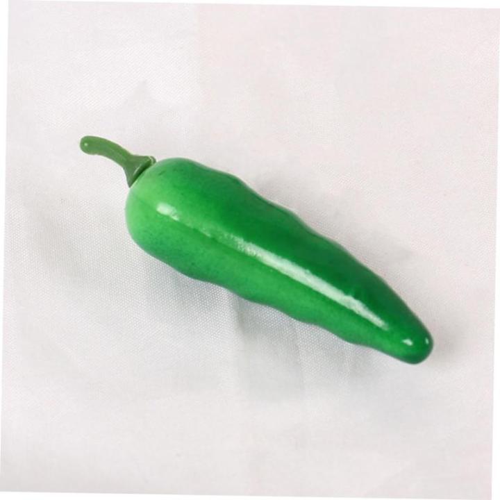 32St simuliertes Gemüse wohnraumdeko The Green Werbeprop für Paprika Kunstgemüsemodell Simulation Requisiten grün lebendige Pfeffermodelle falscher Chili Bauernhausdekore Schau