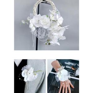 Hochzeits-Reifenstrauß, Hochzeits-Braut-Ansteckblumen, Handgelenk-Ansteckblumen, Hochzeitskranz für die Braut, Brautjungfern, Hochzeitsfeier