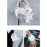 Hochzeits-Reifenstrauß, Hochzeits-Braut-Ansteckblumen, Handgelenk-Ansteckblumen, Hochzeitskranz für die Braut, Brautjungfern, Hochzeitsfeier