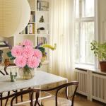 10 cm grote kunstbloem hortensia met 63 cm lange steel, 6 stuks roze kunstmatige hortensia bloemen, kunststof bloemen hortensia voor woondecoratie, kantoor, tuin party deco, bruilo