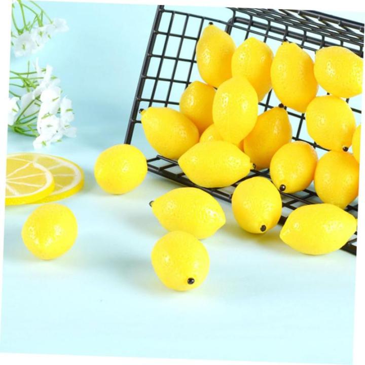 12 STK Mini-zitronenimitat Tropisches Fruchtdekor Partydekorationen Künstliche Frucht Künstliche Zitronen Klein Realistische Zitrone Gefälscht Miniatur-Zitrone Yellow PVC