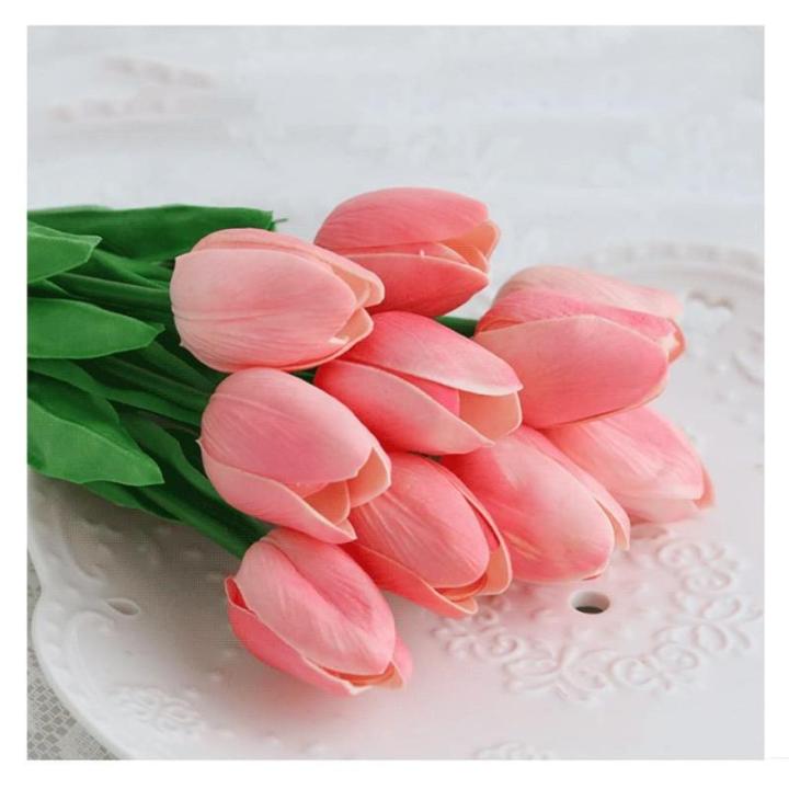 Kunstblumen Künstliche Blumen, Tulpe mit Vase, künstliche Pflanzen, künstliche Pflanzen für Heimdekoration – Seidenblumen-Arrangement für Partys für jeden Anlass