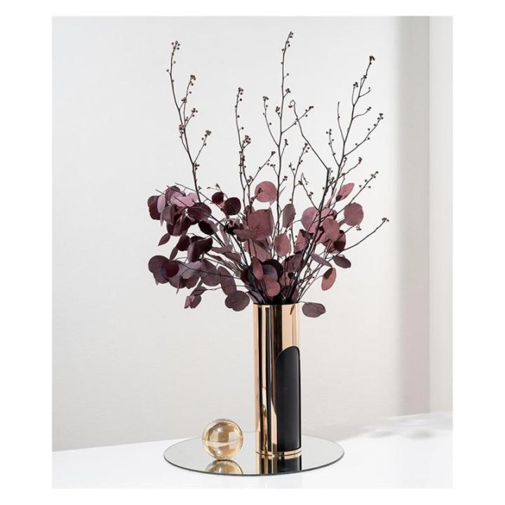 Kunstblumen Modernes Kunstblumenarrangement – ​​Exquisite Blumenornamente aus Metall und Trockenblumen, 60 cm für das Wohnzimmer für jeden Anlass