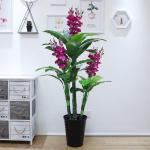 Kunstblumen Künstliche Pflanzen, Kunstpflanzen in schwarzen Kunststofftöpfen, 160 cm/5,24 ft Kunstblumen-Arrangement, Heimdekoration für jeden Anlass