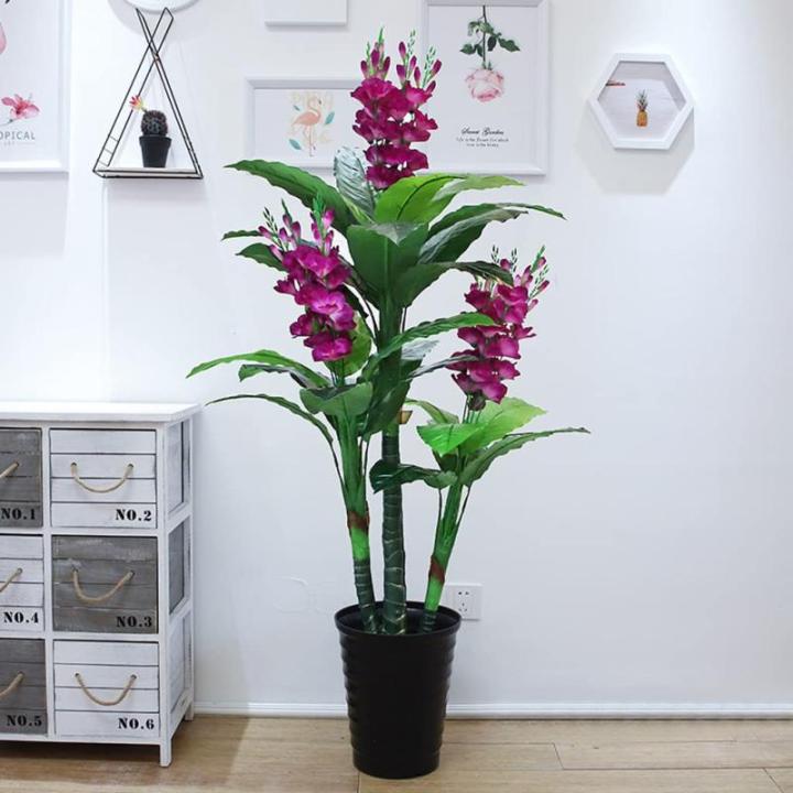 Kunstblumen Künstliche Pflanzen, Kunstpflanzen in schwarzen Kunststofftöpfen, 160 cm/5,24 ft Kunstblumen-Arrangement, Heimdekoration für jeden Anlass