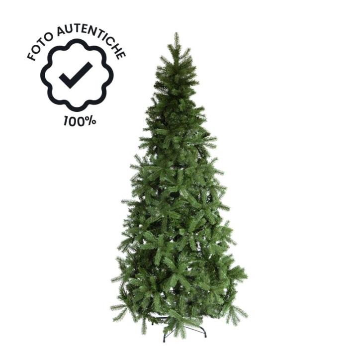 Weihnachtsbaum Slim aus realistischem PVC, ideal für kleine Räume, von höchster Qualität, 714 dichte Zweige und Stabiler Boden, Elegantes Design für Klassische Weihnachtsdekor