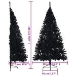 Kunstkerstboom met standaard, 180 cm hoog, kunstdennenboom, kerstdecoratie, kunstboom, hoge pvc en staal, zwart