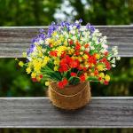 voor buiten, uv-bestendig, kunstplanten, bloemen in grote hoeveelheden voor het ophangen van plantenbakken, buiten, veranda, vaas, thuis, raamdecoratie, 8 bundels