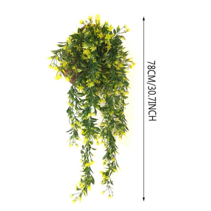 YGSAT , 2 stuks kunsthangplanten, kunststof planten, nepplanten voor binnen, hangplanten voor hangmanden voor binnen, buitentuin, bruiloftsfeestdecoratie (geel)
