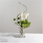 Kunstblumen Einfaches künstliches Blumenarrangement – ​​romantische Kunstpflanzen in Einer Glasvase für Wohnzimmer, Hotel und Heimdekoration für jeden Anlass
