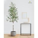 210cm künstliche Olivenbaum, nur für den Innenbereich mit lebendigem Stamm, verstellbarem Zweig und prallen Oliven, deko für Büro, Laden, Wohnung und Party