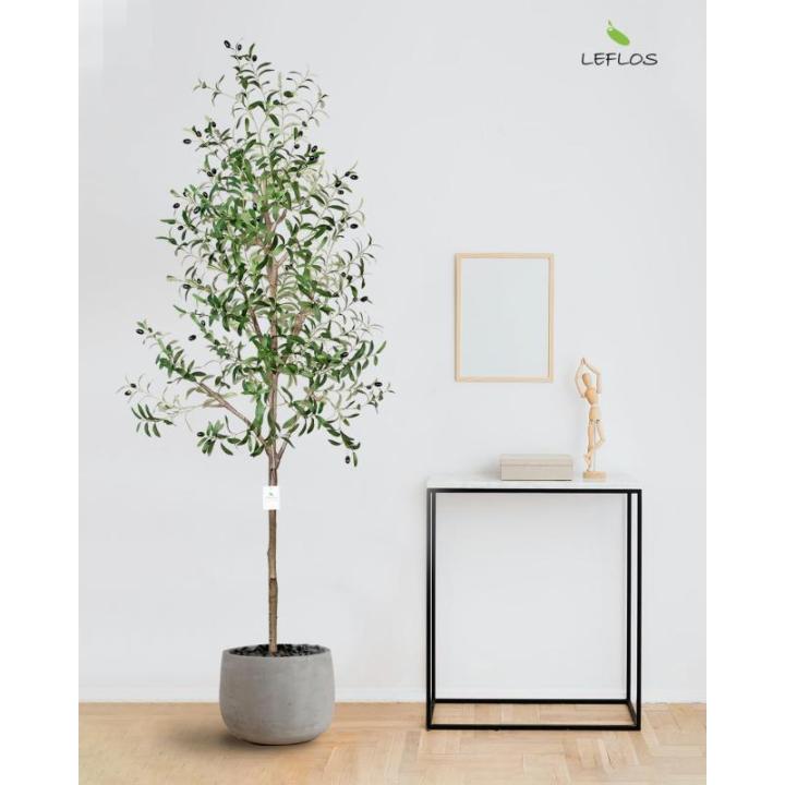 210cm künstliche Olivenbaum, nur für den Innenbereich mit lebendigem Stamm, verstellbarem Zweig und prallen Oliven, deko für Büro, Laden, Wohnung und Party