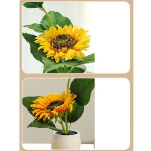 Kunstblumen Künstliche Sonnenblumen-Topfpflanzen, gelbe Kunstblume, für Flora-Arrangement, Küche, Büro, Tisch, Schreibtischdekoration für jeden Anlass