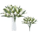 Fake Blumen Künstliche Blume Tulpen Decor Kunstblumen Sehr Echt Plastikblumen Tulpe Gefälschte Blumen Weiß für Hochzeitszimmer Home Wohnzimmer Büro Hotel Küche 1801