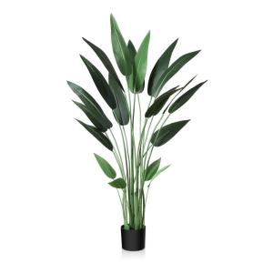 Kunstlelieboom, 140 cm, nep tropische plastic palm, perfecte grote planten in pot voor binnen, buiten, huis, kantoor, tuin, moderne decoratie, housewarming cadeau (1 stuks)