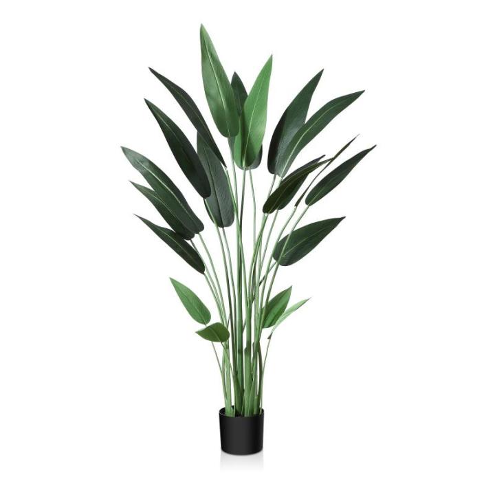 Kunstlelieboom, 140 cm, nep tropische plastic palm, perfecte grote planten in pot voor binnen, buiten, huis, kantoor, tuin, moderne decoratie, housewarming cadeau (1 stuks)