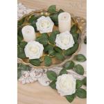 Kunstbloemen, rozen, 25 stuks, kunstrozen met stelen, kunstrozen van schuimstof, decoratie voor doe-het-zelf bruiloft, arrangementen, feesten, woondecoraties, ivoorwit