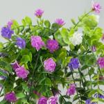 Kunstklimop met bloemen, 3 stuks, decoratieve , buiten, binnen, voor balkondecoratie, 80 cm