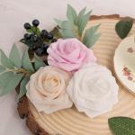 Kunstbloemen, rozen, 25 stuks, decoratieve kunstrozen met stelen, doe-het-zelf bruidsboeketten, Valentijnsdag, Moederdag, bruiloftsfeest, babyshower, woondecoratie, mix roze