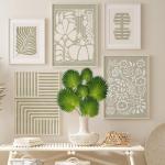 Set van 6 met Monstera-bladeren, echt voor boho-bruiloftsdecoratie, tropische palmbladeren, decoratie voor thuis, feest, keuken, doe-het-zelf bloemstuk