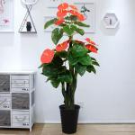Kunstblumen 170 cm großer künstlicher Baum/Pflanze, große bodenstehende Moderne künstliche Pflanzen für den Innenbereich, grüne Topfdekoration in schwarzem Kunststofftopf fü