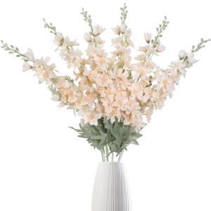 6 stuks kunstmatige delphinium bloemen (paars)
