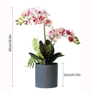 Kunstblumen Künstliches Phalaenopsis-Blumenarrangement, künstliche Orchideenblumen im Keramiktopf, künstliche Orchideen-Kunstblumen für Zuhause für jeden Anlass