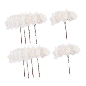 50 Stück Rosenkopf Künstliches Blumendekor Aussehende Gefälschte Rose Simulationsblumenstrauß Künstlicher Rosenstrauß Gefälschte Blumenköpfe Künstliche Blumen Weiß Sport