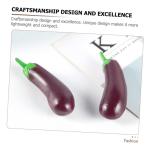 2 Sätze Simulation Aubergine Dekoratives Auberginenmodell Hausmodell-Dekoration Miniatur Aubergine Interessantes Miniaturspielzeug Miniatur-auberginen Für Kinder PVC 4 Stück * 2