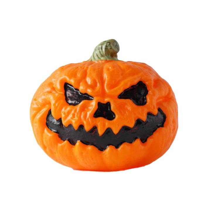 Halloween-Kürbislampe, künstlicher Kürbis, gefälschte Erntekürbisse, beleuchtete Kürbislampe für Halloween, Veranda, Party, Haustür, Kamindekoration, 17 x 17,8 cm (1#)