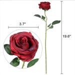 Kunstmatige Zijde Roos Bloem Enkele Stam Levensechte Nep Roos voor Bruiloft Boeket Bloemenarrangementen Huis Feest Bloemstuk Decoratie, 10 stuks (Gradiënt Donkerrood)