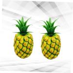 1 Satz Lebensechte Fruchtdekoration Dekorative Ananas Simulation Ananas-Modell Ananas Figur Künstliche Früchte Plastikobst Früchte Foto Requisiten Nachahmung Ananas-Modell 2st