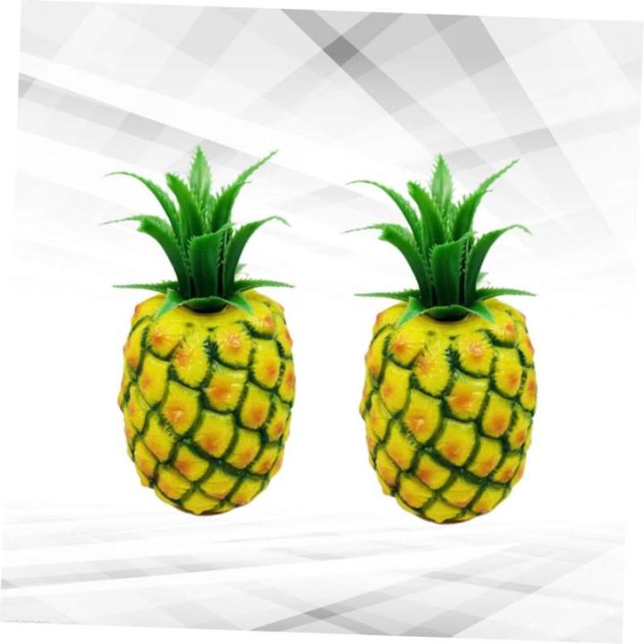 1 Satz Lebensechte Fruchtdekoration Dekorative Ananas Simulation Ananas-Modell Ananas Figur Künstliche Früchte Plastikobst Früchte Foto Requisiten Nachahmung Ananas-Modell 2st