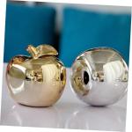 1Stk -Keramik-Ornament Fälschung weihnachtsäpfel Dekoration Weihnachtsmodell Chrom kreative büro Dekoration Party dekorative Requisite Weihnachtsverzierung Silver
