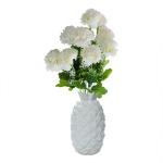 Kunstblumen Seide Pompon-Chrysantheme Künstliche Innen Weiß Seidenblumen Dekoration für Haus Geschenk