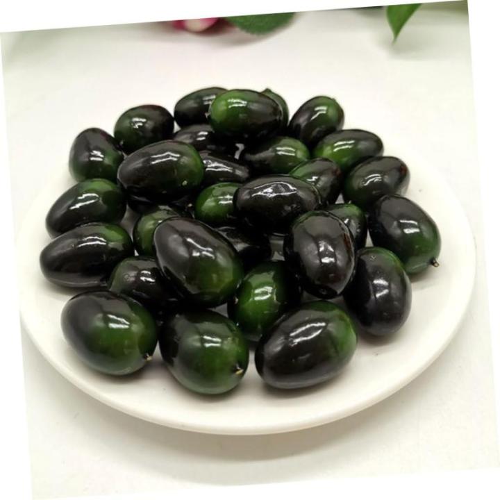 150 STK Olivenimitat Olivenornament Olive Dekorationen Künstliche Früchte Falsches Obst Obstdekor Modell Mit Gefälschten Früchten Dekoration Mit Künstlichen Früchten Plastik