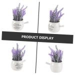 3st Bonsai-Handwerk Simulationsblumentopf Simulation Topfkultur Saftiger Pflanzentopf Landschaftsblumentopf Tischdeko Topf Blumentopf-Ornament Kunstblumen Mit Vase Violett