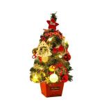 Mini Weihnachtsbaum 50CM Kleiner Weihnachtsbaum mit Beleuchtung, Weihnachten Deko Christbaum mit LED Lichterkette und Weihnachtskugel, Künstliche Weihnachtsbäume Geschmückt für