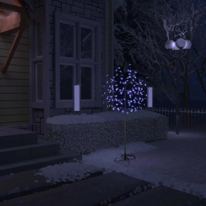 LED Weihnachtsbaum Lichterbaum Weihnachten Christbaum für Außenbereich geeignet 120 LEDs Blaues Licht Kirschblüten 150 cm