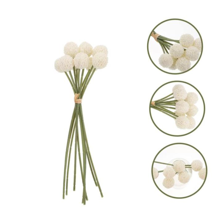 1Stk Simulierte Kugelchrysantheme Blumendekor selber Machen Hochzeitssträuße Layout- künstliche Blumen künstliche blüten schmücken Blumenarrangement Strauß Plastik Weiß