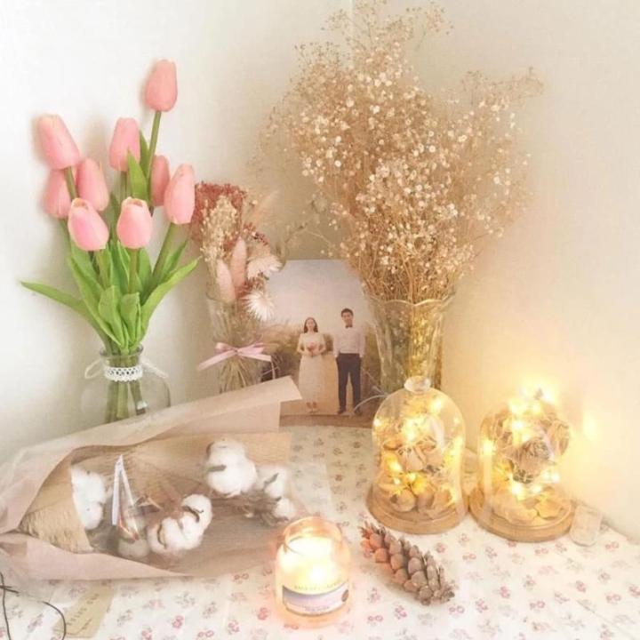 Kunstblumen Simulations-Tulpenstrauß in Glasvase, künstlicher gefälschter Blumentopf für Tischdekoration, Badezimmer-Ornamente im Innenbereich für jeden Anlass