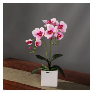 Kunstblumen Künstliches Phalaenopsis-Blumenarrangement, künstliche Orchideen-Bonsai im Topf, Pflanze für Zuhause, Büro, Küche, Schlafzimmer für jeden Anlass